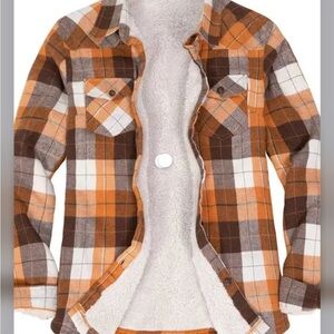 Women size medium Plaid Sherpa-Lined Flannel Jacket